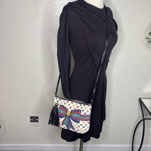 Brighton Love & Joy Rainbow Canvas Crossbody Shoulder Bag